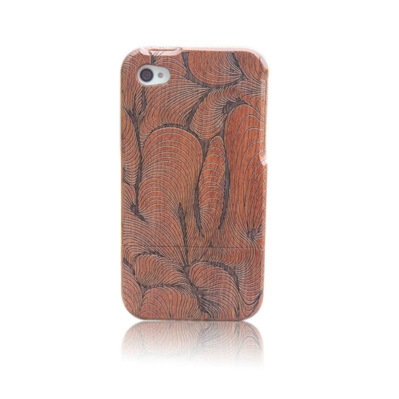rosewood Wood Wooden Carved Hard Case Cover For iPhone 4 4S  2