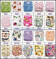 Various Colors and Cute Patterns Reusable Cloth Babies Diapers Nappies