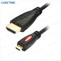 Black color A Type Mini hdmi to hdmi cable 1.4 1