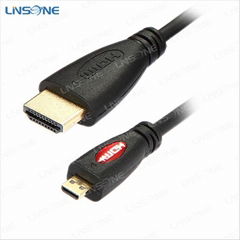 Black color A Type Mini hdmi to hdmi cable 1.4