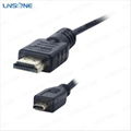 Black color A Type Mini hdmi to hdmi cable 1.4 2