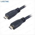 Black color A Type Mini hdmi to hdmi cable 1.4 3