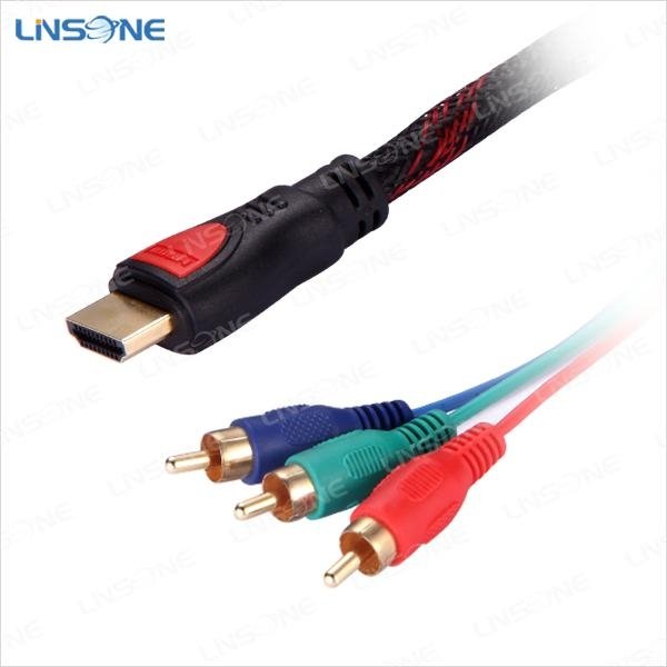 Linsone Gold plated 19pin hdmi to 3RCA cable