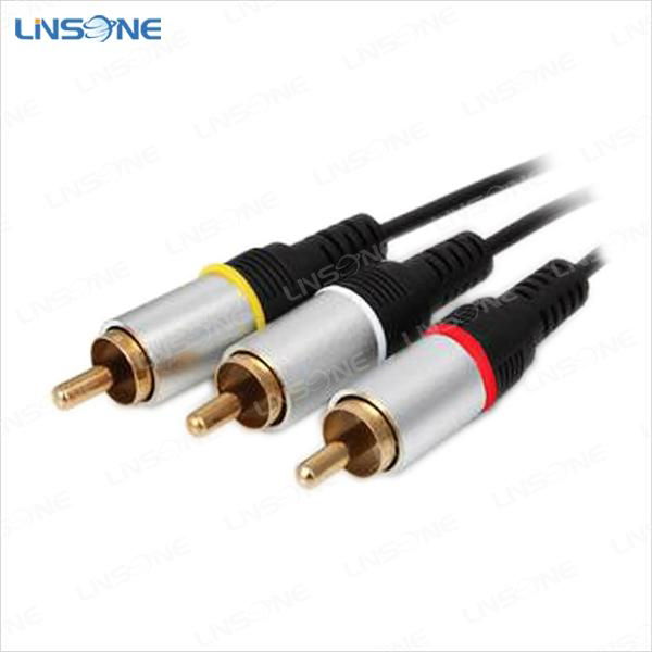 Linsone Gold plated 19pin hdmi to 3RCA cable 2