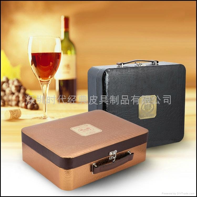 Funky leather box for wine