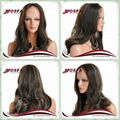 color blend long wavy synthetic lace front wig