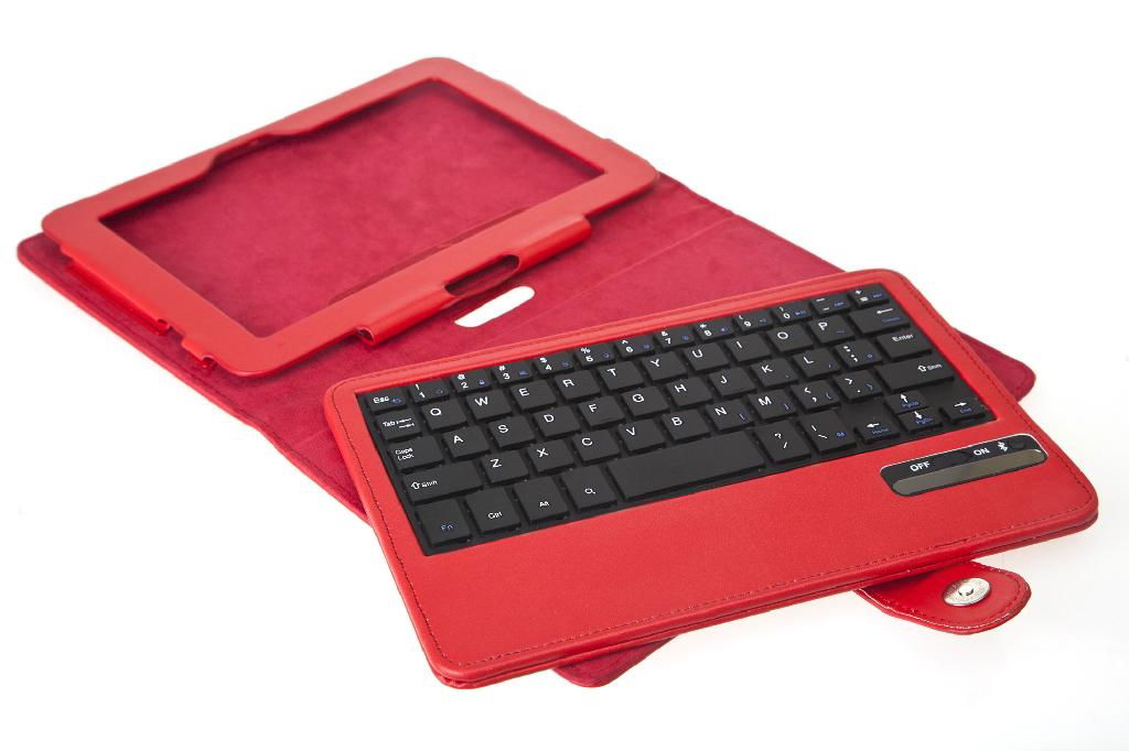 Leather Folio Case with Removable Bluetooth Keyboard for Amazon Kindle Fire HD 7 4