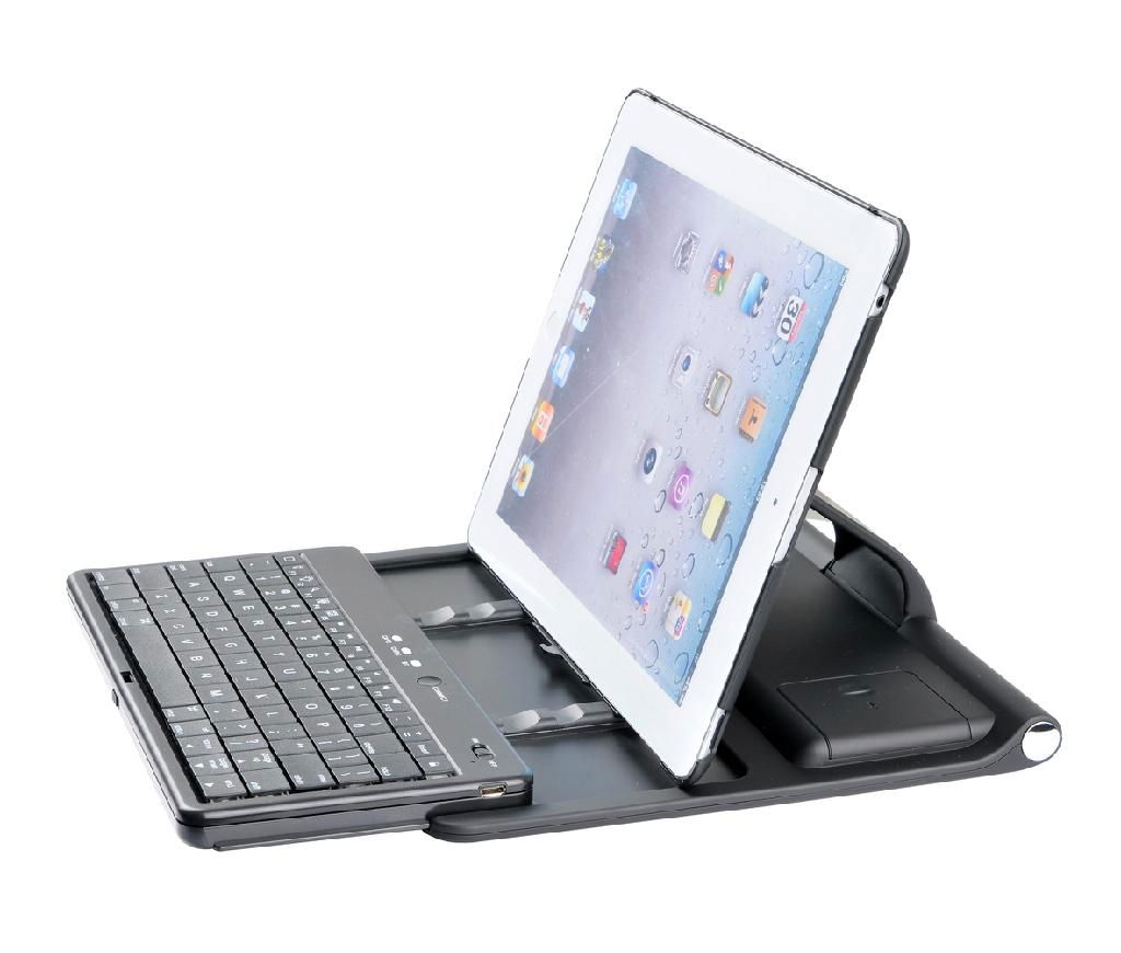 360 Degree Adjustable Stand Case with Slide-out Keyboard for iPad 2/3/4