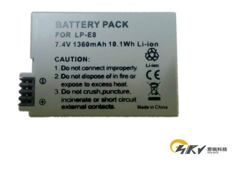 LP-E8 rechargeable li-ion digital camera LPE8 battery for cannon CANON 550D 600D