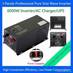 LED Display DC 24V 48V 6000W Pure Sine Wave Inverter With Battery Charge And UPS