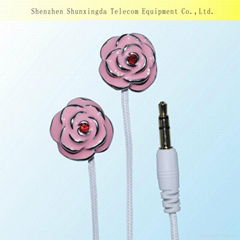 2014 newest design metal earphone stylish crystal earphone