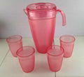 5pc pitcher with 4 tumbles set 