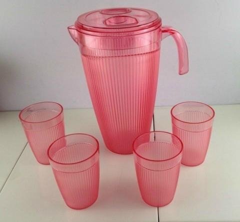 5pc pitcher with 4 tumbles set 