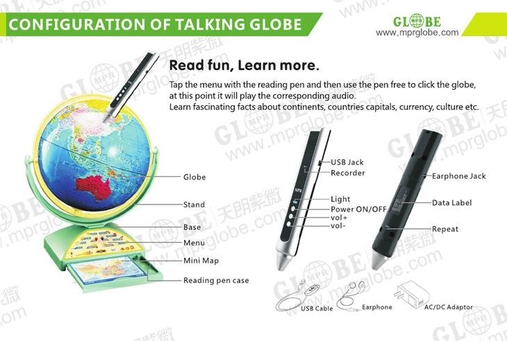 12inch MPR talking globe educational toys Christmas Gifts Talking Toys S1 2