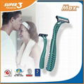 Triple Blade Razor  Streamline Handle