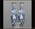 Blue and white large ceramic vases for home decoration 