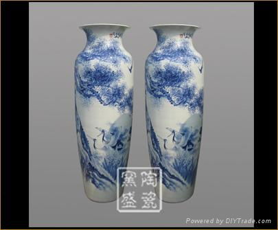 Blue and white large ceramic vases for home decoration  4