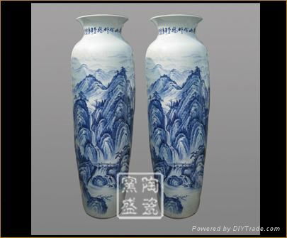 Blue and white large ceramic vases for home decoration  5