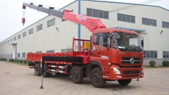 cargo truck mounted with 16ton truck crane for sale