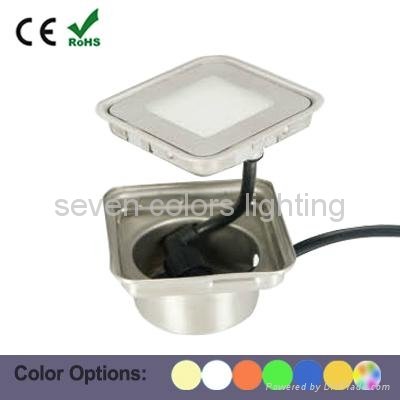 12V Stainless Steel Outdoor Square Led Patio Light 2