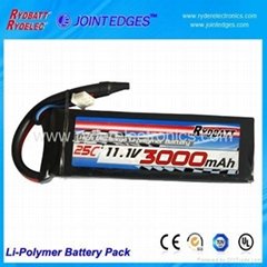 Li-polymer Battery pack 11.1V 25C 3000mAh
