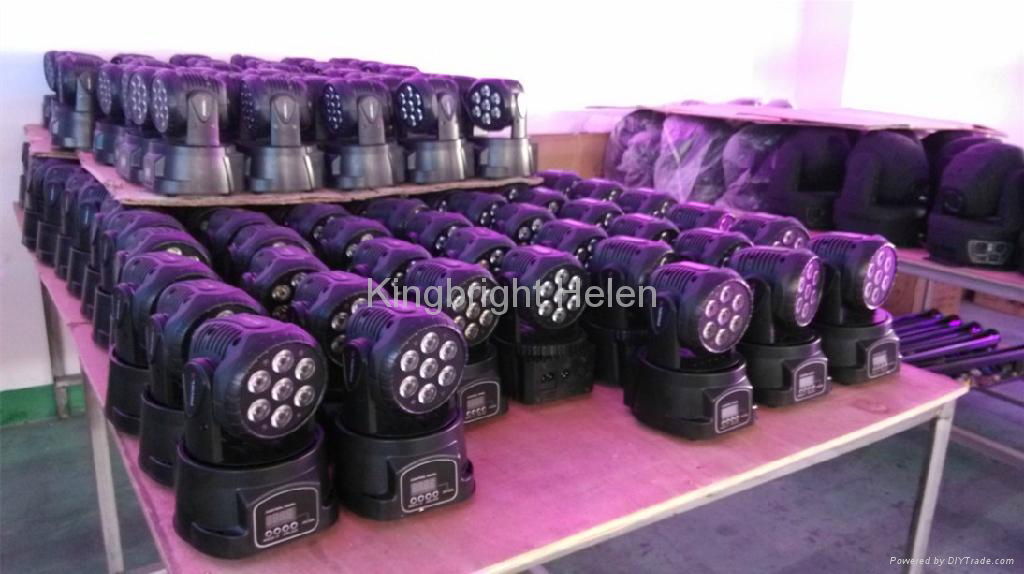 7pcs 10w RGBW Mini led moving head  stage lighting 5