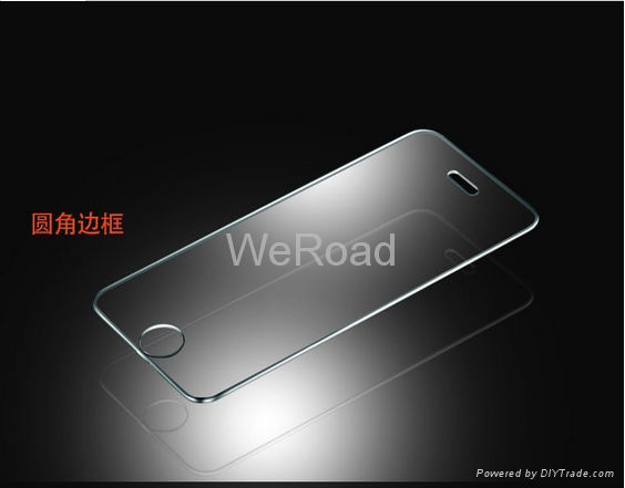 Tempered glass screen protector For Iphone 5/5S 0.33mm Border round angle