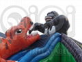 Inflatable King Kong Dinosaur Fight Gaint Slide  3