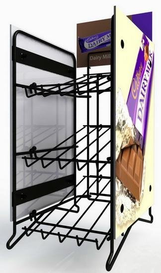 Point of purchase bespoke permanent counter top metal display rack