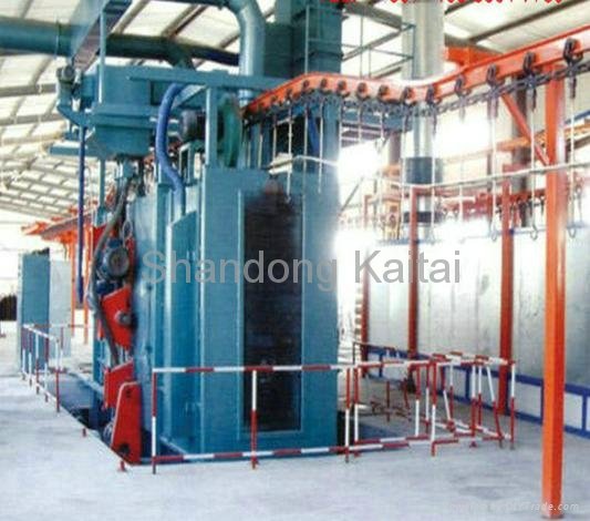 double route hanger chains type continuous working shot blasting machine  5