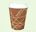 Corrugated Wall Paper Cup with Lids 4