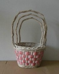Cheap Small Home Decoration Wicker Flower Basket With Handle