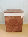 Wicker & Wood Chip Laundry Storage Home Decoration Basket 5