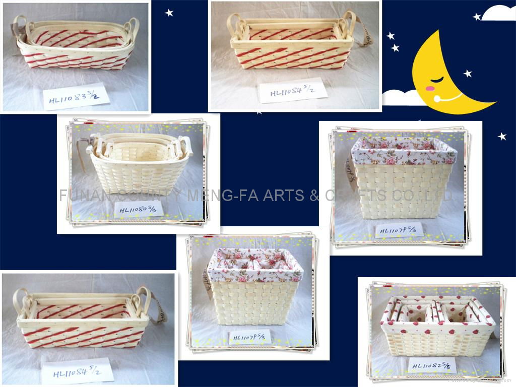 Wholesale Wood Chip Picnic & Bread Basket With Liner