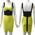 In Stock 2014 New Love Girl Fashion Strap Bandage Fashion Dress Acid Yellow Band