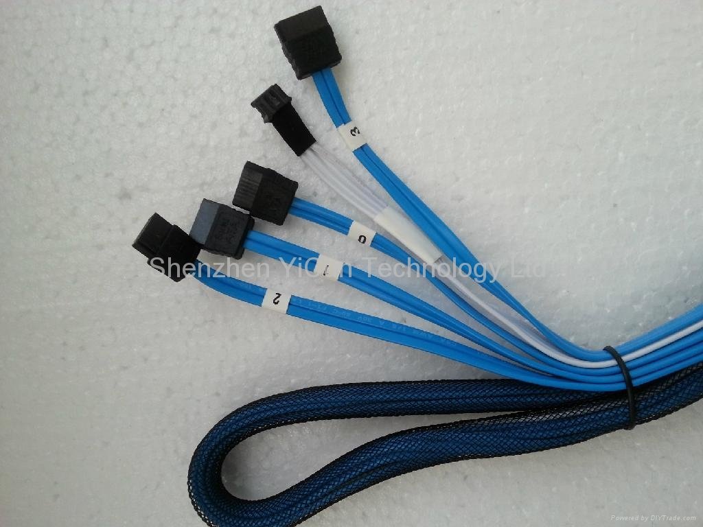 Internal MiniSAS SFF-8087 to (4) 7pin SATA(SFF8087 to SATA) SAS Fanout Cable