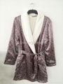 Leopard double-layers satin kimono man bathrobe underwear