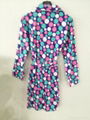 Colorful dot printed flannel wholesale bathrobe 2