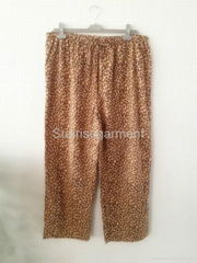 Winter warm mens leopard flannel pants