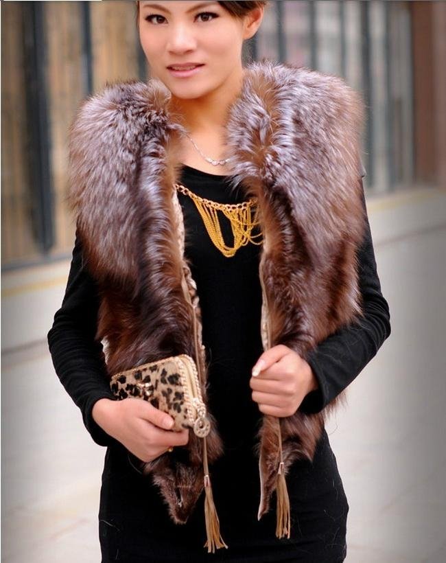 Sleevess Short Fashion Winter Fox Fur Women Vest 2