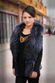 silver fox fur regular sleeveless v-neck