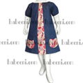 Girls denim and flower dress 2