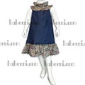 Girls denim and flower dress 3