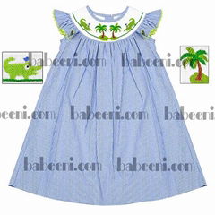 Lovely owls smocked bishop dress