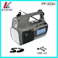 Portable digital FM/AM/SW1-2 radio with Karaoke/USB/SD jack and torch light 2