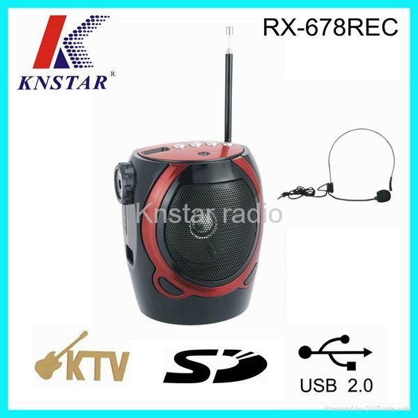 Cheap mp3 player FM radio with Karaoke/USB/SD jack 1