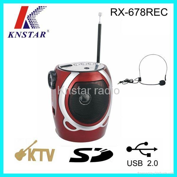 Cheap mp3 player FM radio with Karaoke/USB/SD jack 2
