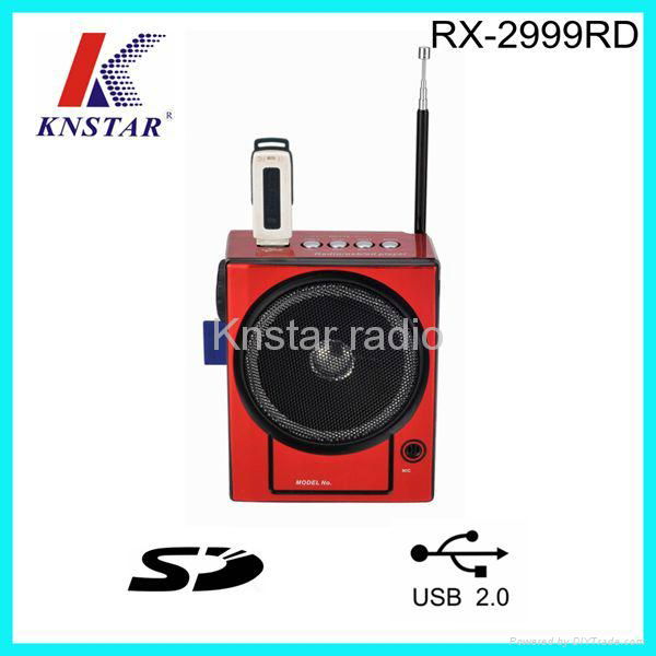 Portable FM radio with Karaoke/USB/SD jack 2