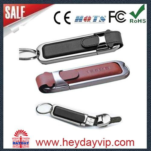 promotional gift leather usb flash drive