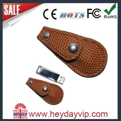 promotional gift leather usb flash drive 3
